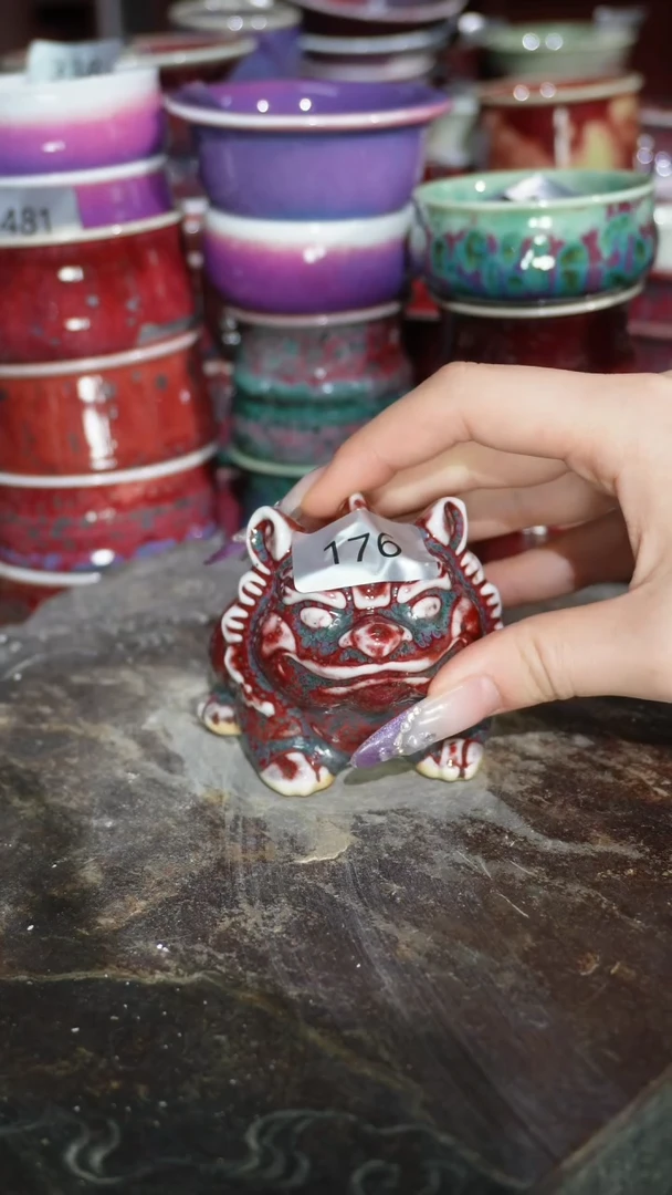 摆件陶精品窑变钧瓷茶器