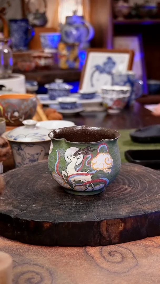 杯子九色鹿手工手绘手工手绘