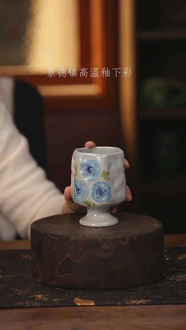 陶瓷景德镇高温釉下手绘陶瓷@L168@