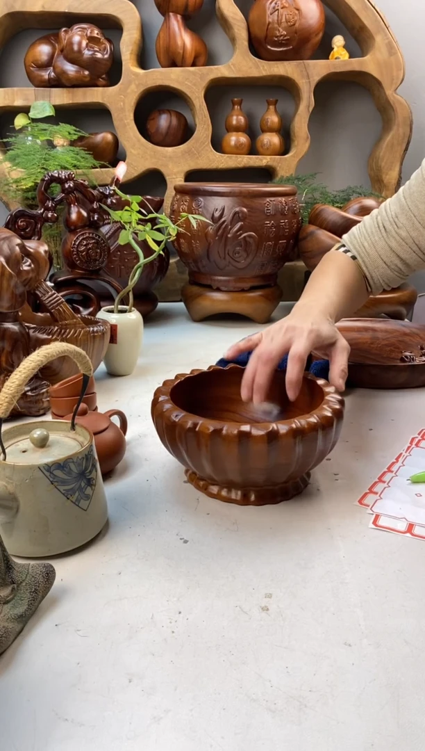 香樟木A25竖条纹碗/尺寸