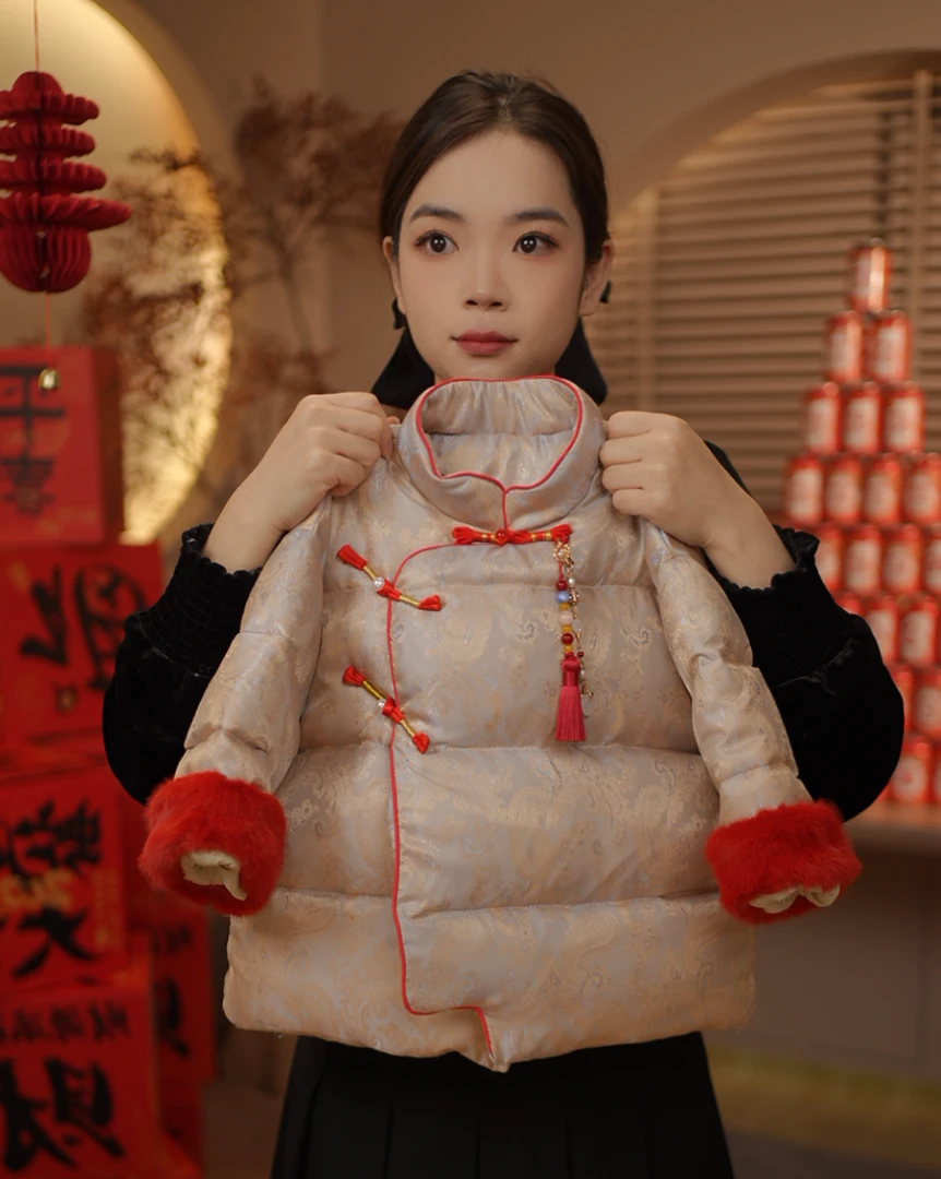 【岁聿云暮】2024冬季儿童加厚保暖国潮新中式中国风棉服LL24183