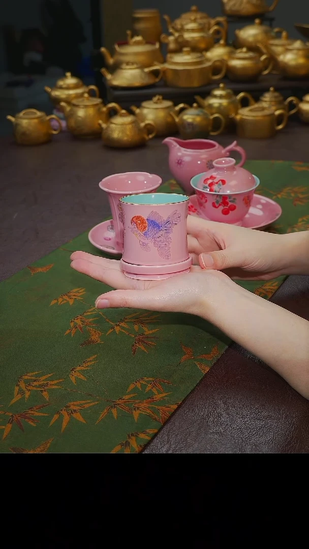 茶杯紫砂O****n【宜景窑桃夭粉系列】转转杯