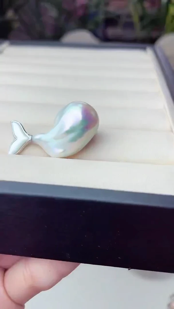 【闪购商品】淡水珍珠吊坠(不含链)银S925镶嵌巴洛克吊坠