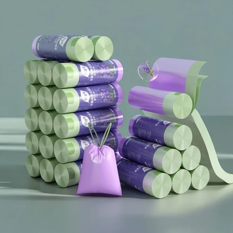 垃圾袋萱依草香味家用免撕抽绳式手提加厚实惠装大号厨房防异味