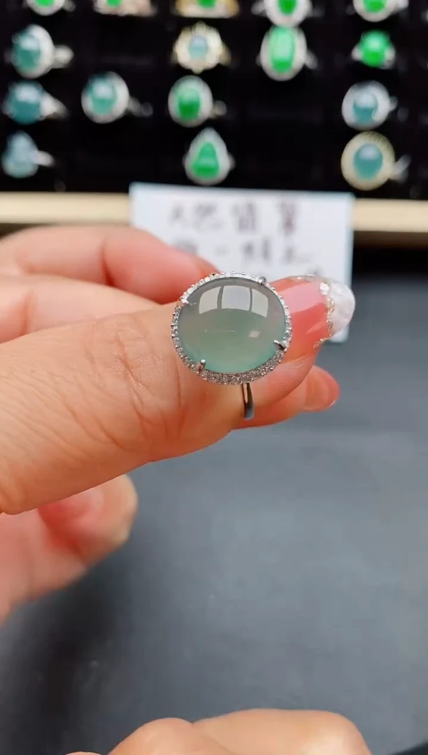 【闪购商品】翡翠戒指银S925镶嵌50800