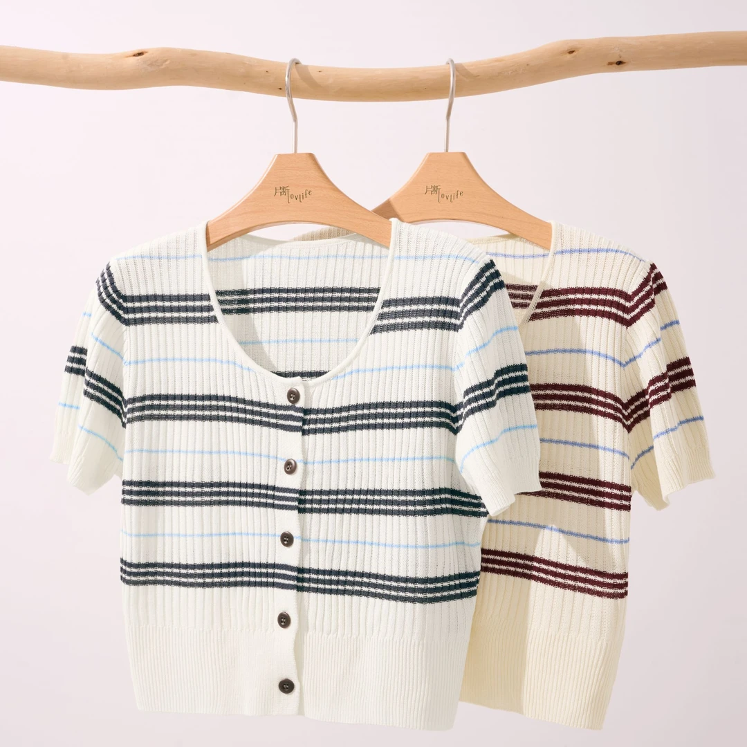 片断2025春季新款短袖针织衫女装上衣251219110M03