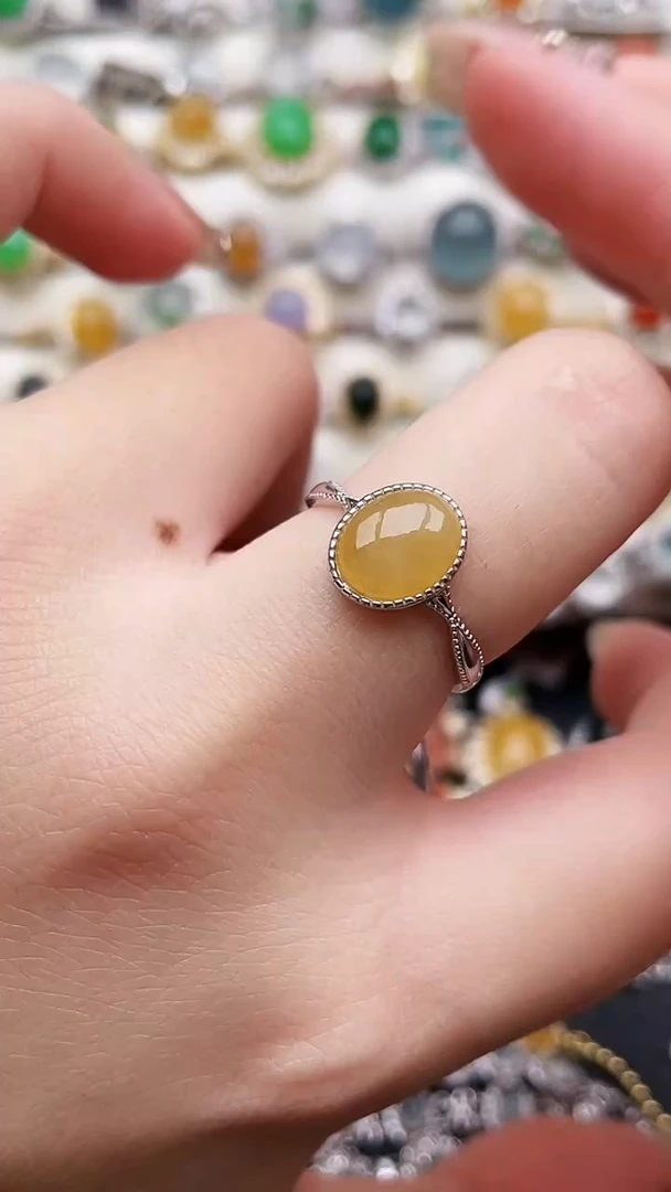 银S925镶嵌戒指翡翠33