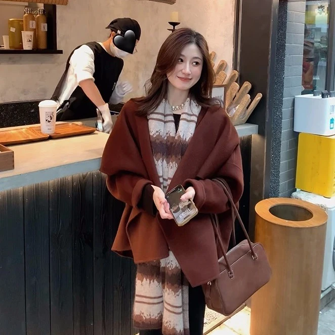 设计款直下摆女毛呢外套百搭短款时尚8826