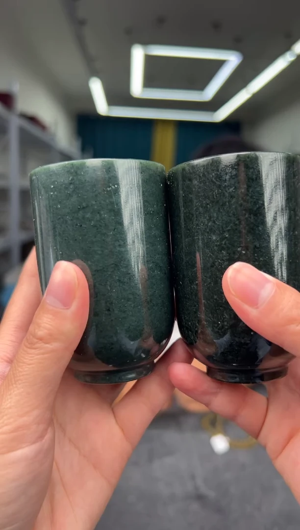 和田玉未镶嵌摆件杯子【一对】2个