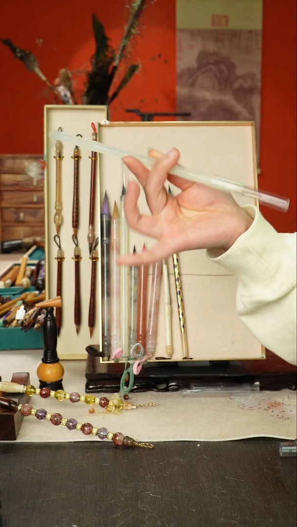 379号闪孤品高货毛笔链接 清水试笔 蘸墨不退