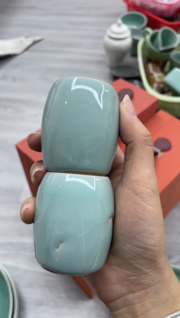 瓷2个 特价福利 微瑕 慧仙青瓷