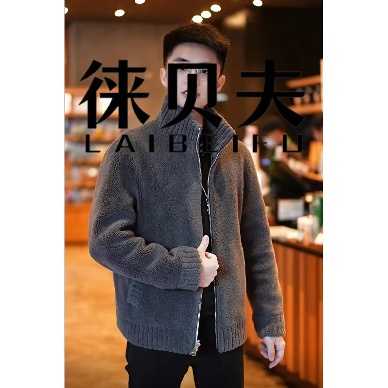 【小陈严选】海宁秋冬新款保暖羊毛男士休闲男士夹克外套K88112