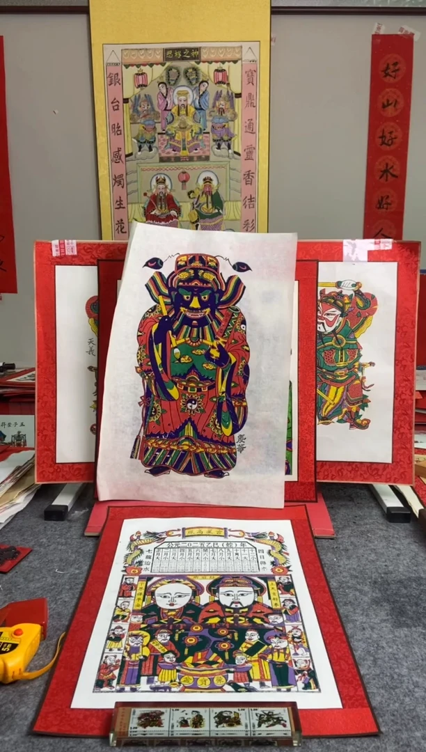 【闪购商品】红卷轴全身像钟馗手工制作精品年画