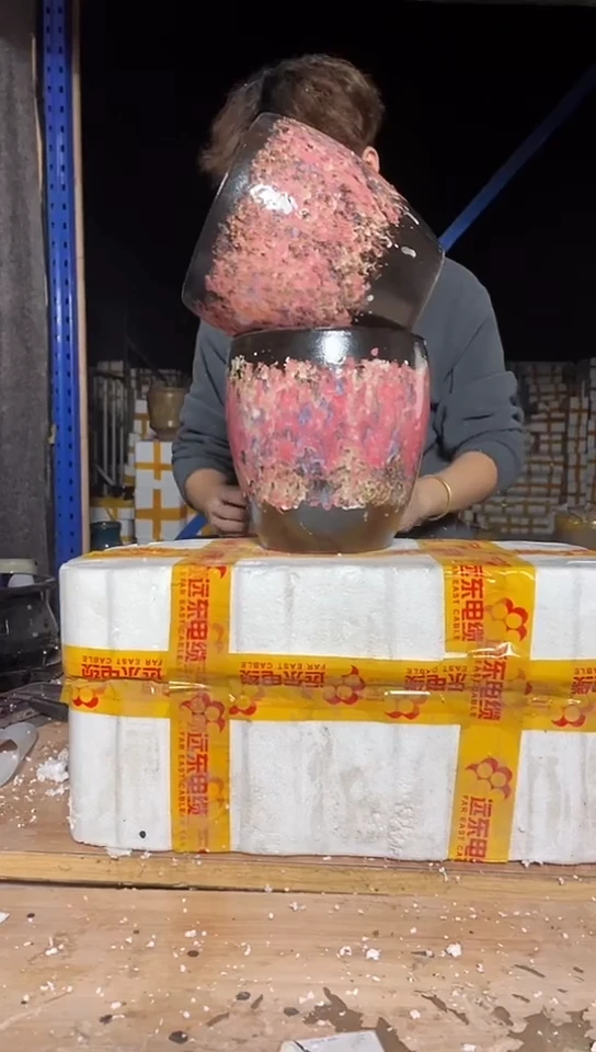 紫砂花盆宜兴紫砂粗陶花盆18*20