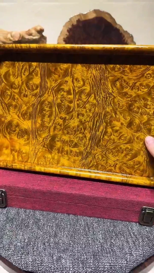 满瘤疤榫卯工艺 独板文承盘 水果盘