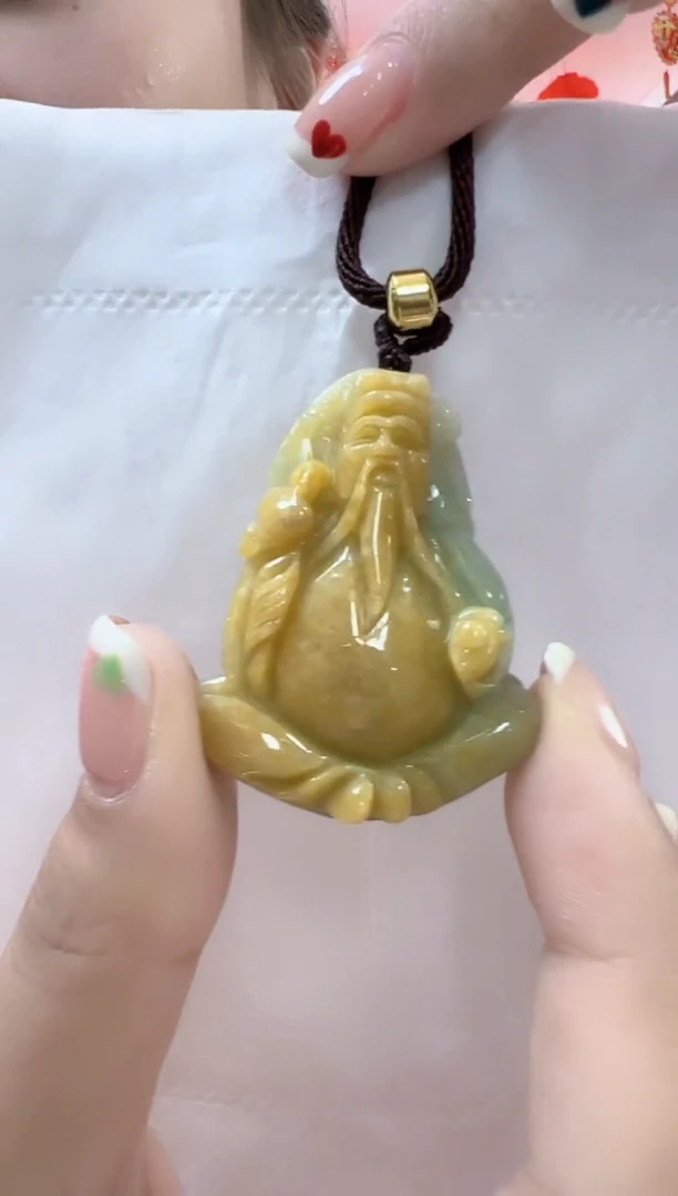 【闪购商品】翡翠颈饰未镶嵌孤品财神高46宽33厚11+