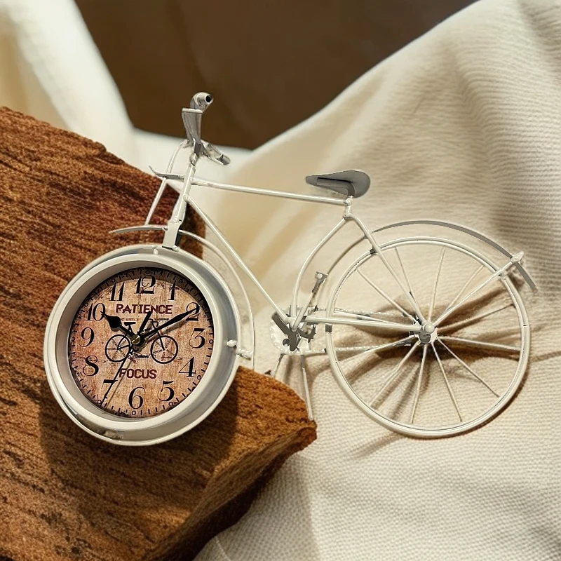 【saat】钟表复古客厅家用创意台式个性静音时钟美式床头欧式