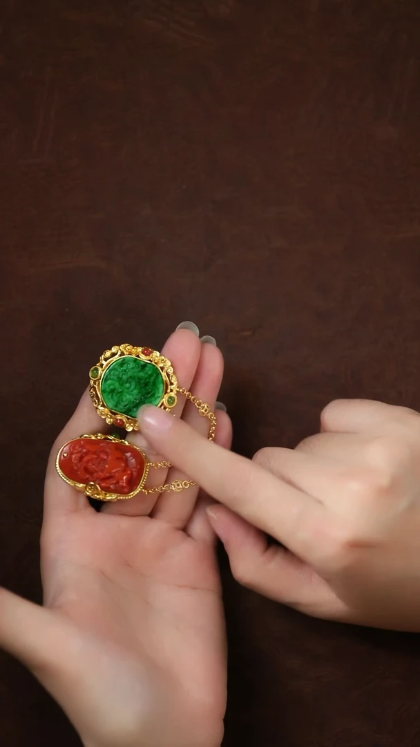 未镶嵌挂件翡翠闪购 连体戒