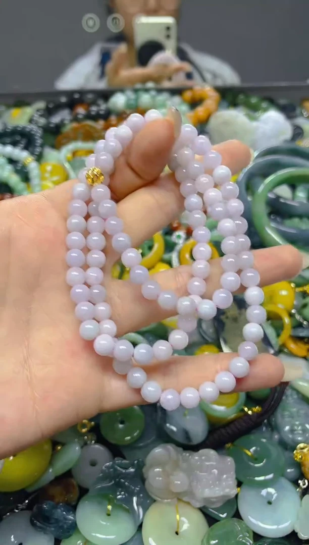 颈饰未镶嵌翡翠5MM/ L /翡翠A货，一件也是批发价