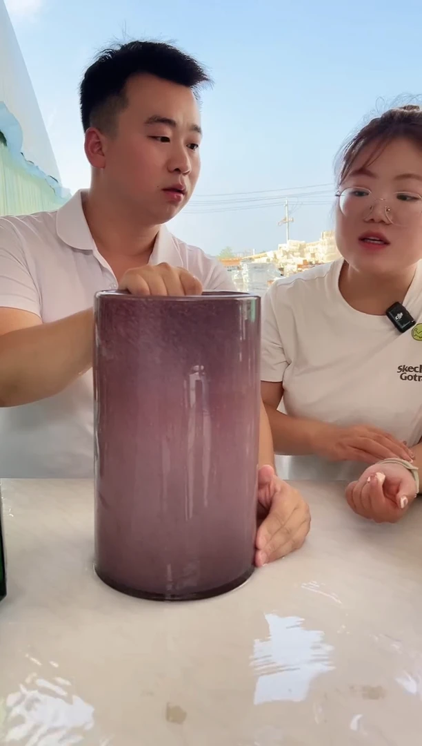 ?**沉现代客厅摆件玻璃花瓶高级感