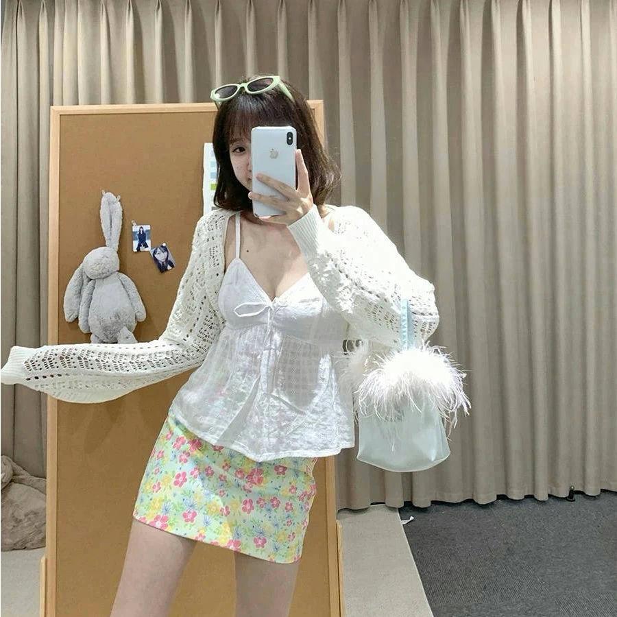 时尚新款休闲套装小清新纯色气质吊带背心z513