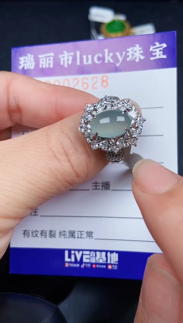 翡翠银S925镶嵌颈饰2628
