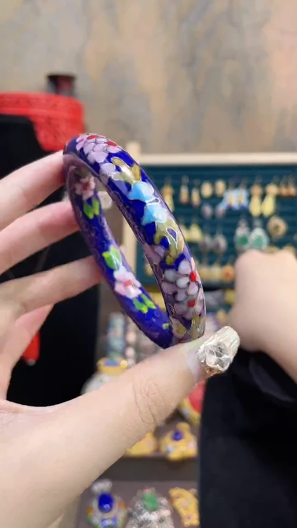 非遗手工景泰蓝镯子宝蓝