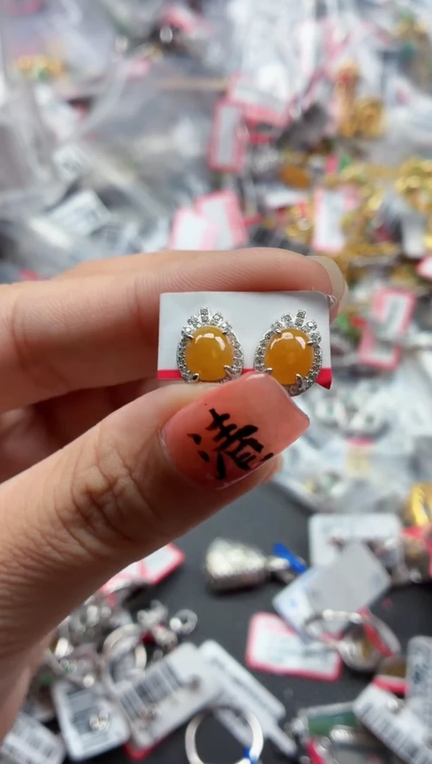 银S925镶嵌戒指翡翠天然A货缅甸翡翠