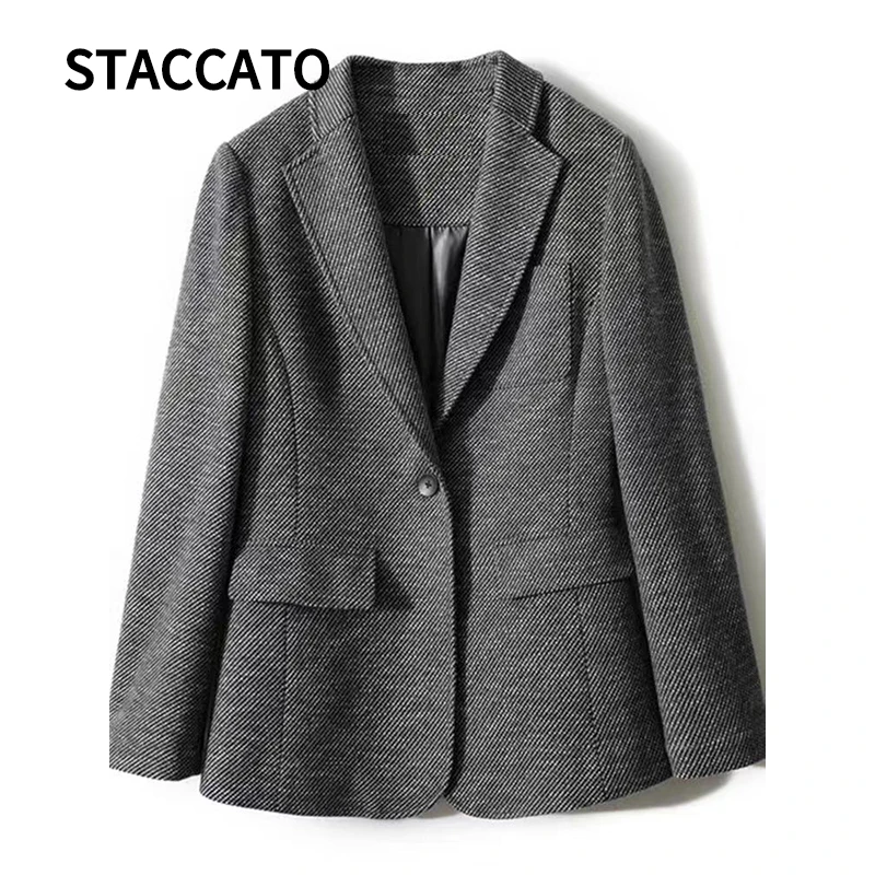 STACCATO斜纹单扣西装外套S261