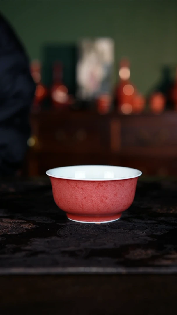 杯子白泥景德镇纯手工陶瓷豇豆红