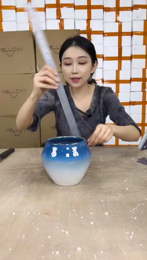 缸型渐变蓝小号13x14微瑕