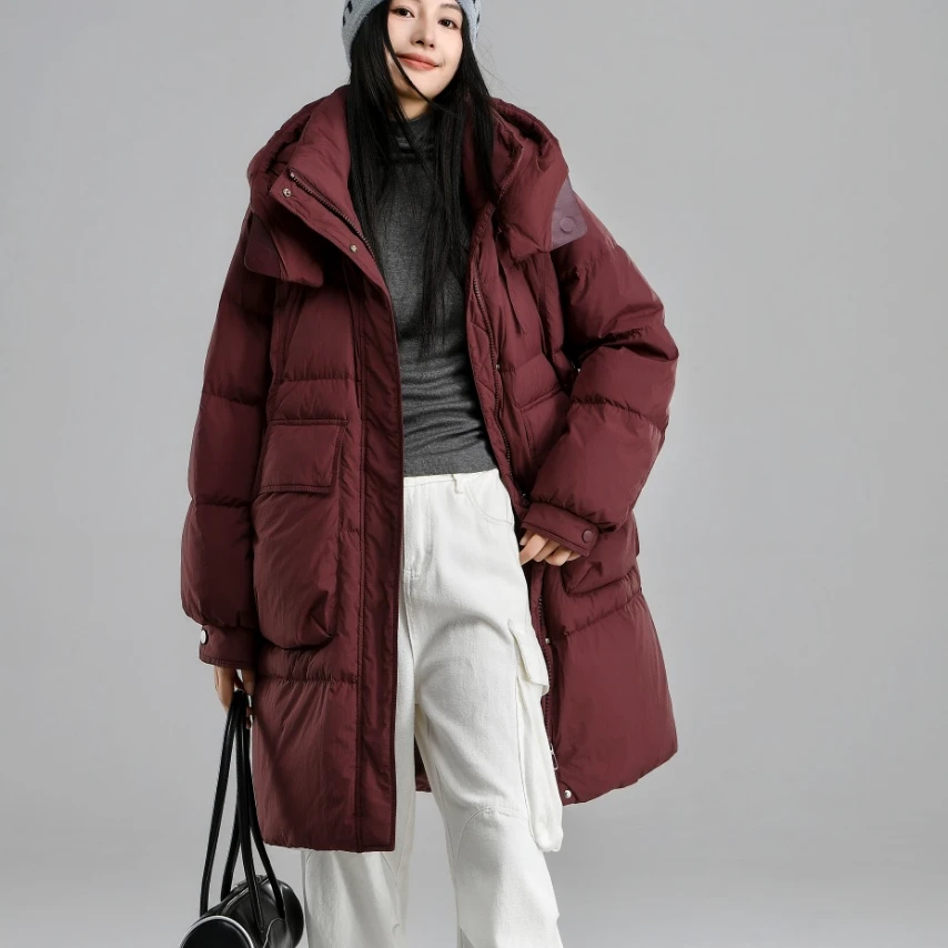 XS 2024冬季女士新款韩版时尚百搭长款羽绒服  L839