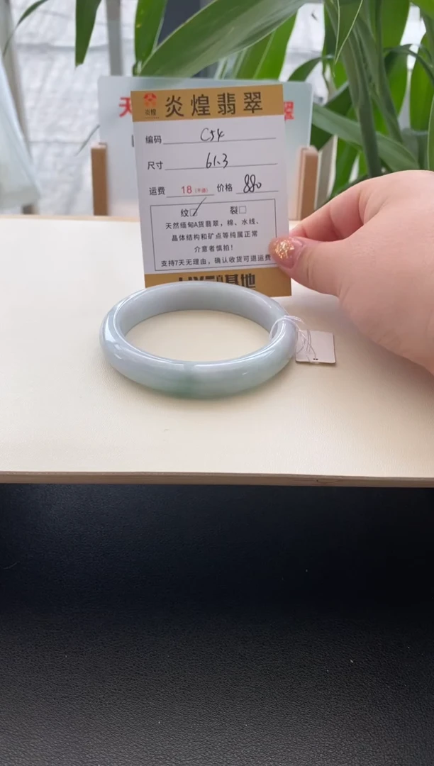 未镶嵌手镯翡翠61.3圈口编码c54