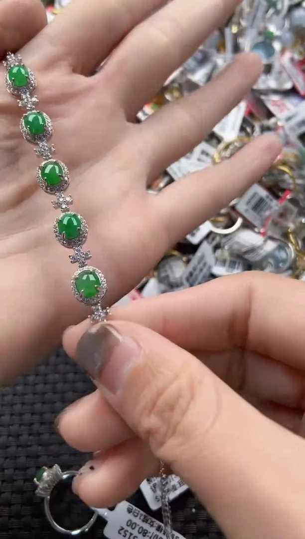 翡翠戒指银S925镶嵌5555----3