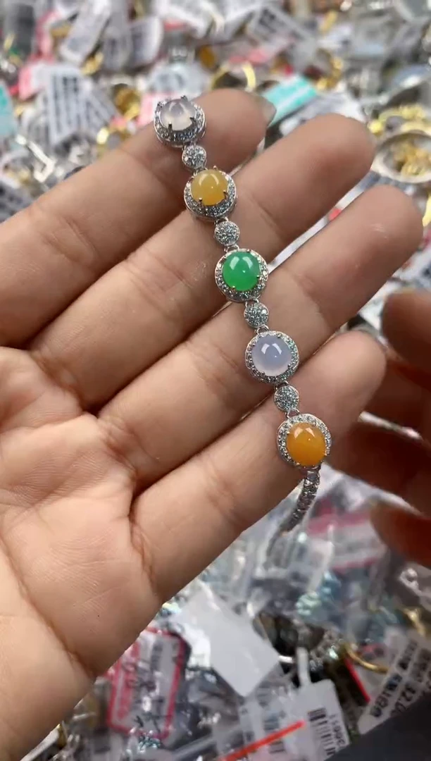 银S925镶嵌戒指翡翠151515-----9