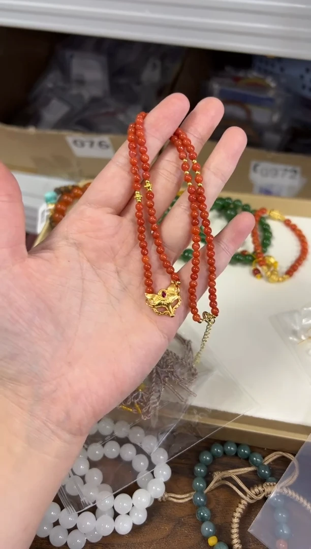 项链未镶嵌南红玛瑙南红玛瑙九尾狐面具项链[2755]