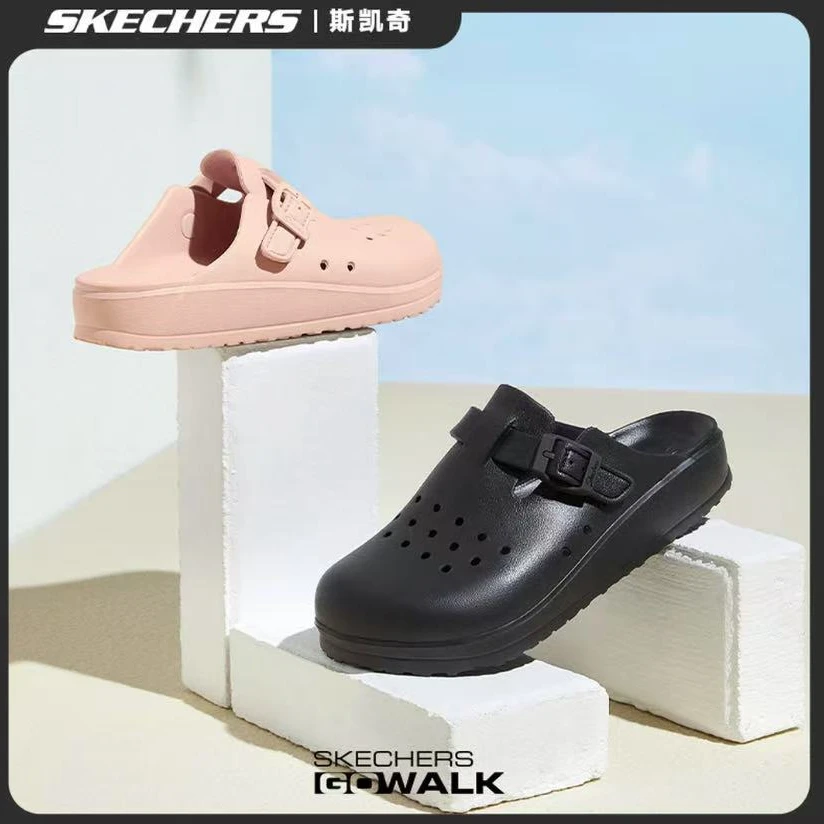 【勃肯沙滩鞋】斯凯奇春夏新款女士软底防滑包头凉拖洞洞凉鞋111090