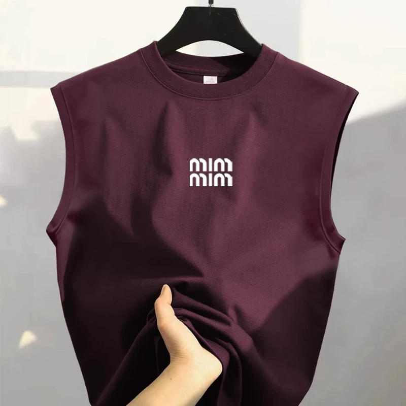 奥特莱斯~外贸清仓100%纯棉坎肩背心男女夏季圆领宽松无袖上衣潮