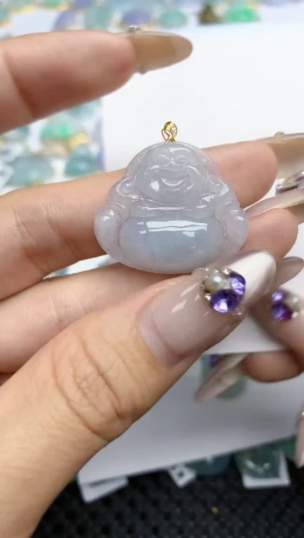 翡翠挂件18K金镶嵌249   天然翡翠A货