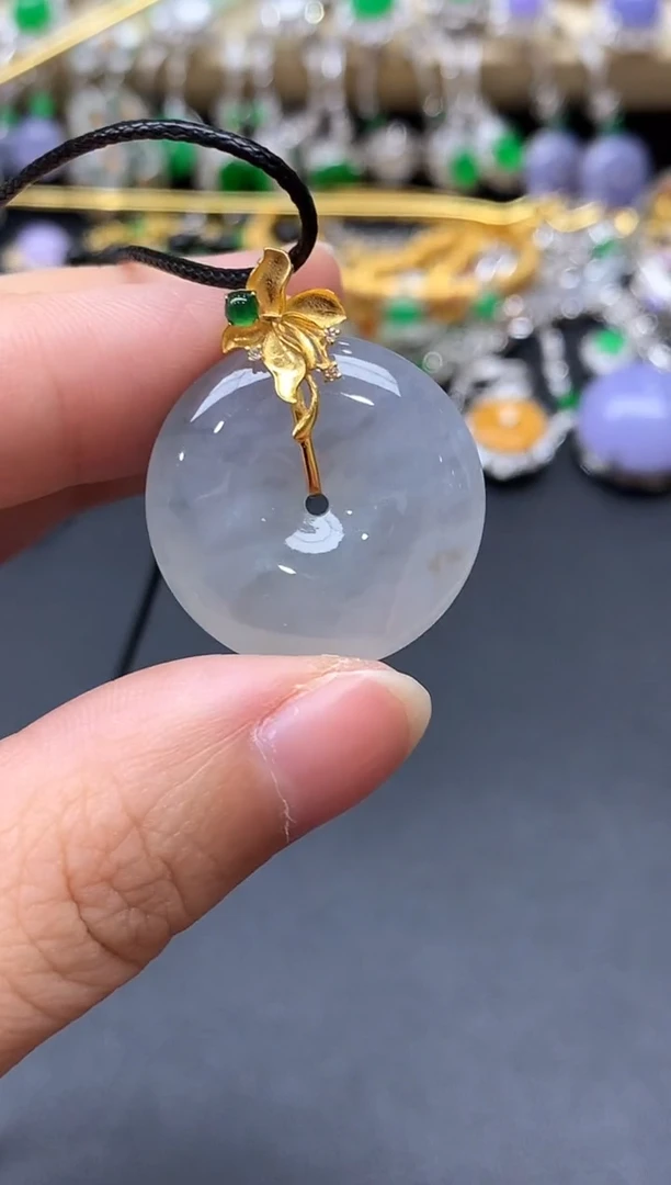 颈饰18K金镶嵌翡翠122-中国好珍宝