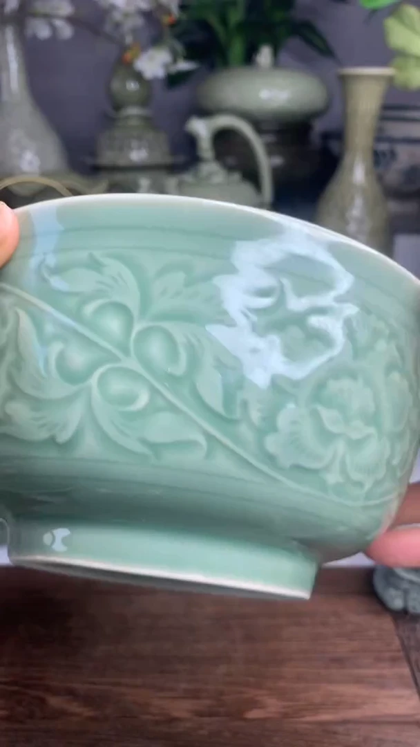 【闪购商品】耀州窑 5.5村缠枝牡丹四只