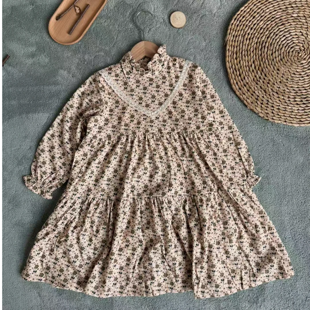 女童新款儿童棉时髦长袖女孩宝宝洋气清新纯棉秋季春秋连衣裙