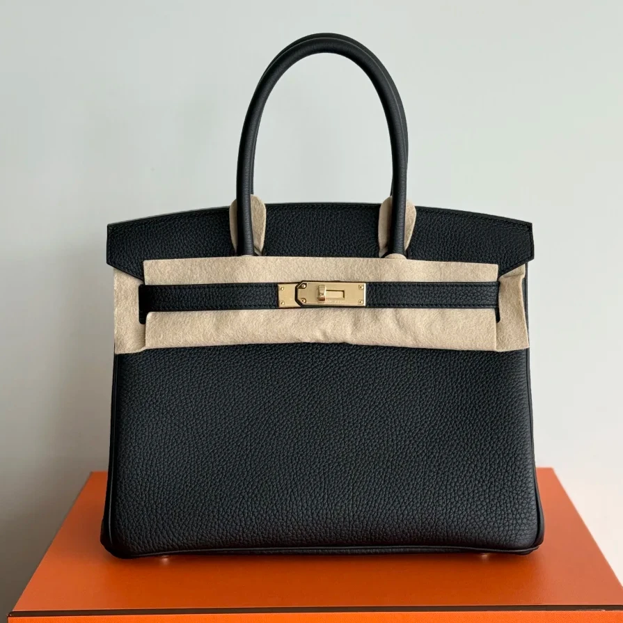 99新 Hermes/爱马仕 小花6欢 Birkin 30 89黑色 Togo皮 X刻 金扣