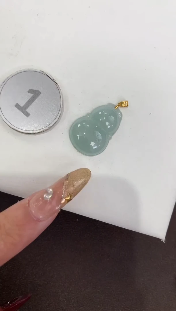 颈饰18K金镶嵌翡翠天然缅甸a货翡翠