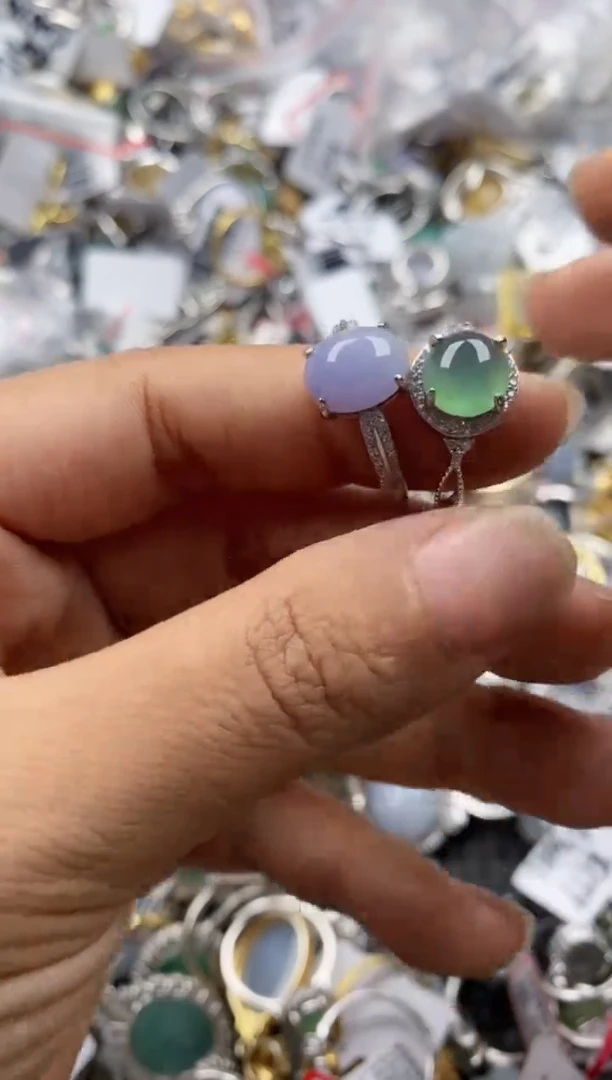 银S925镶嵌戒指翡翠111----8