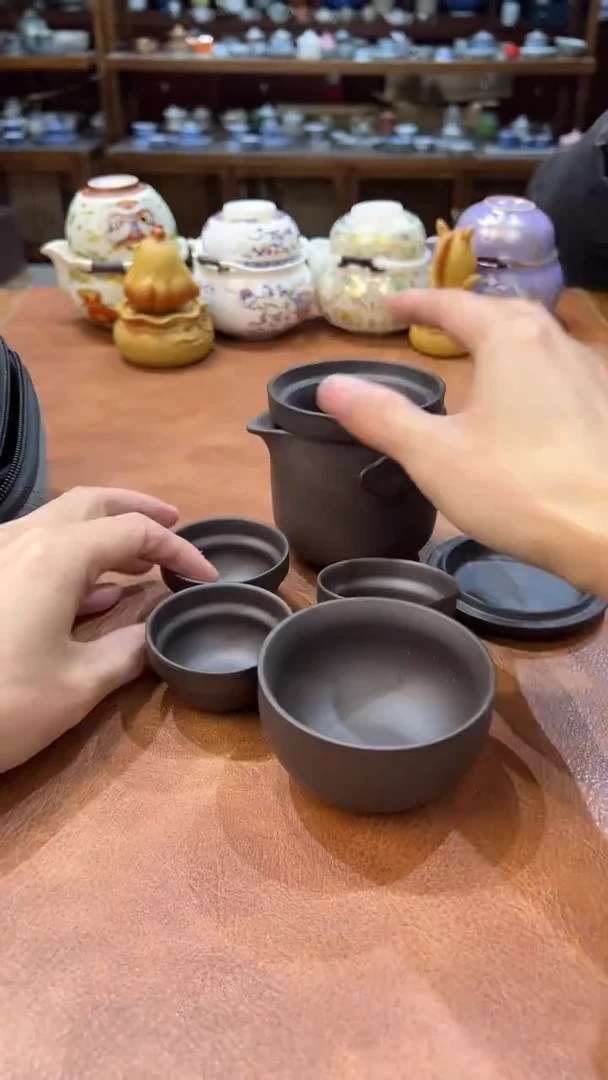 真的很便宜会开片的旅行茶具