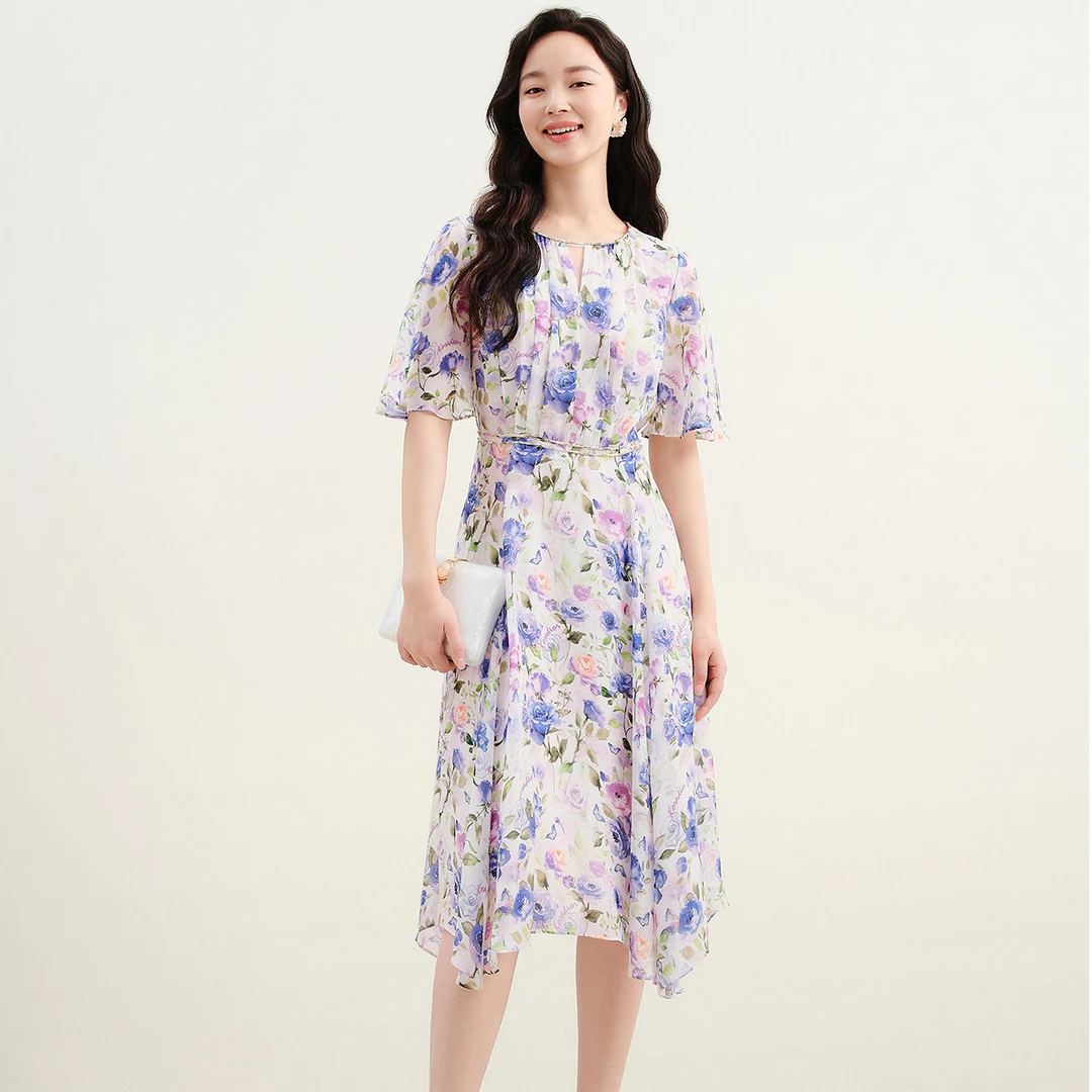 【岚岚专属】2025夏季法式优雅碎花茶歇连衣裙