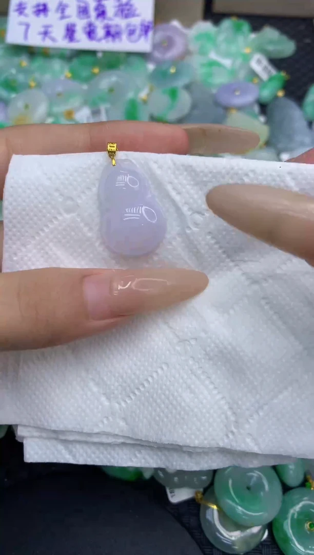 颈饰18K金镶嵌翡翠天然缅甸A货翡翠