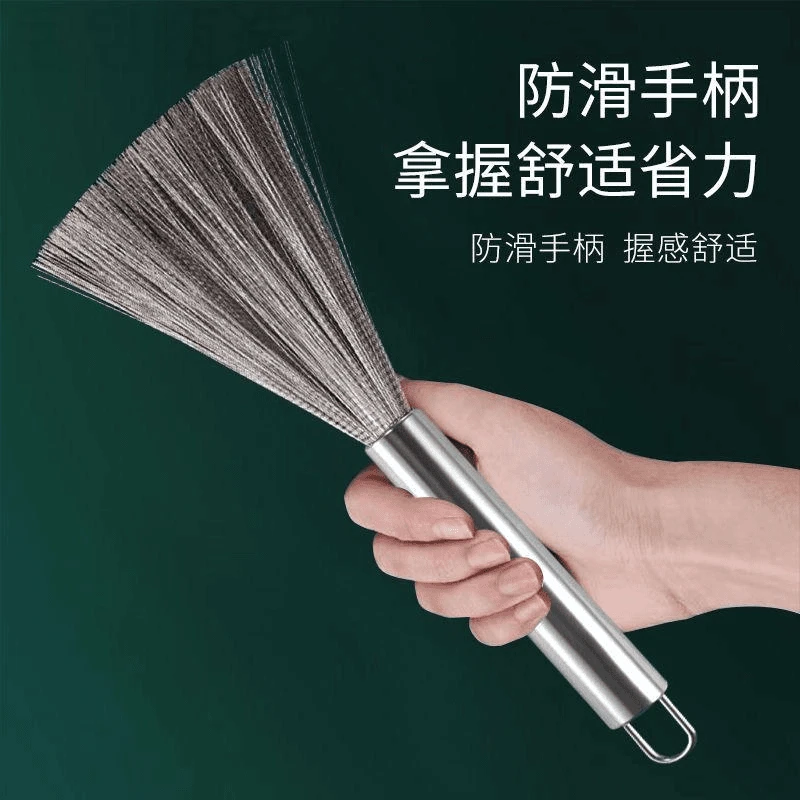 长把不锈钢锅刷厨师专用不伤涂层刷锅工具不脏手除垢油污洗锅刷子