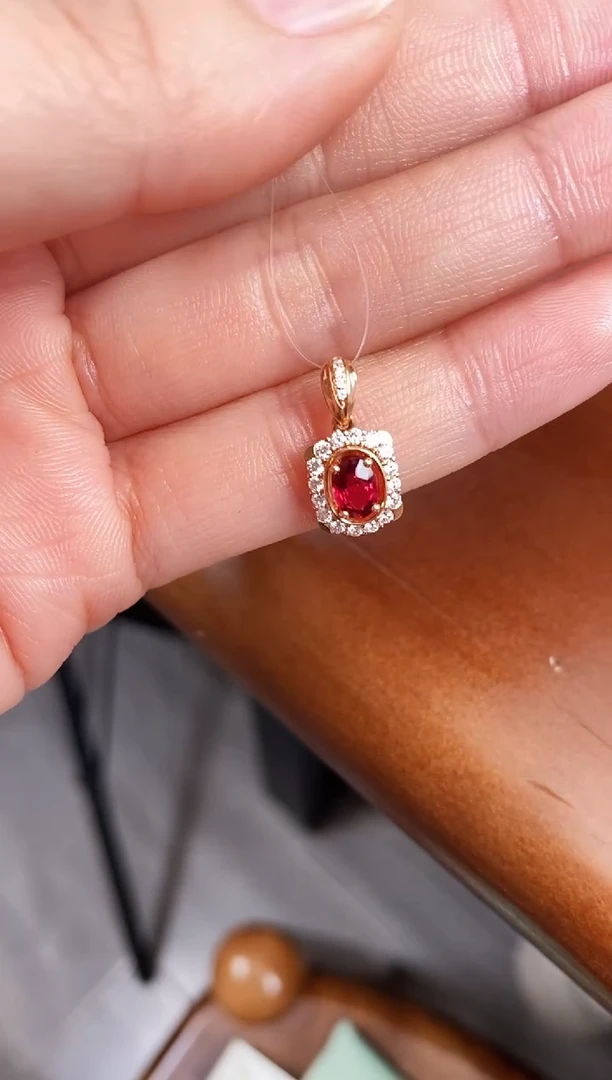 【闪购商品】红宝石颈饰18K金镶嵌主石43分